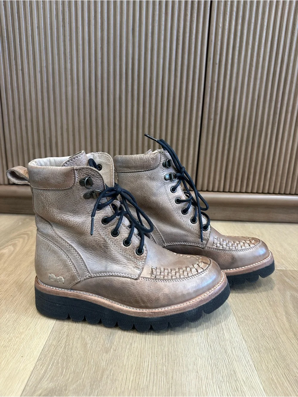 BED STU Boots ELISHA II Leather Combat ICICLE  Size 6.5